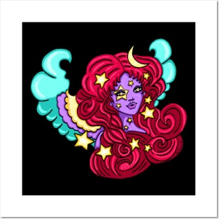 Red Waves Star Angel by Stephanie Ann Garcia Posters and Art